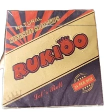 RUKIOO Natural Unrefined Rolling Papers King Size Slim + Tips Purest Natural Gum