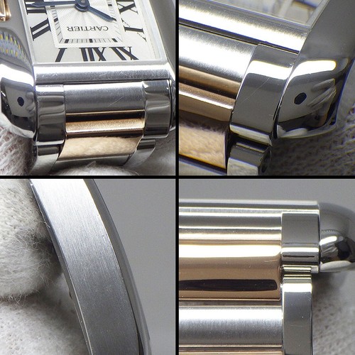 Cartier Watch Tank Anglaise SM W5310019 Silver Guilloche Dial 750RG SS QZ - Picture 6 of 8