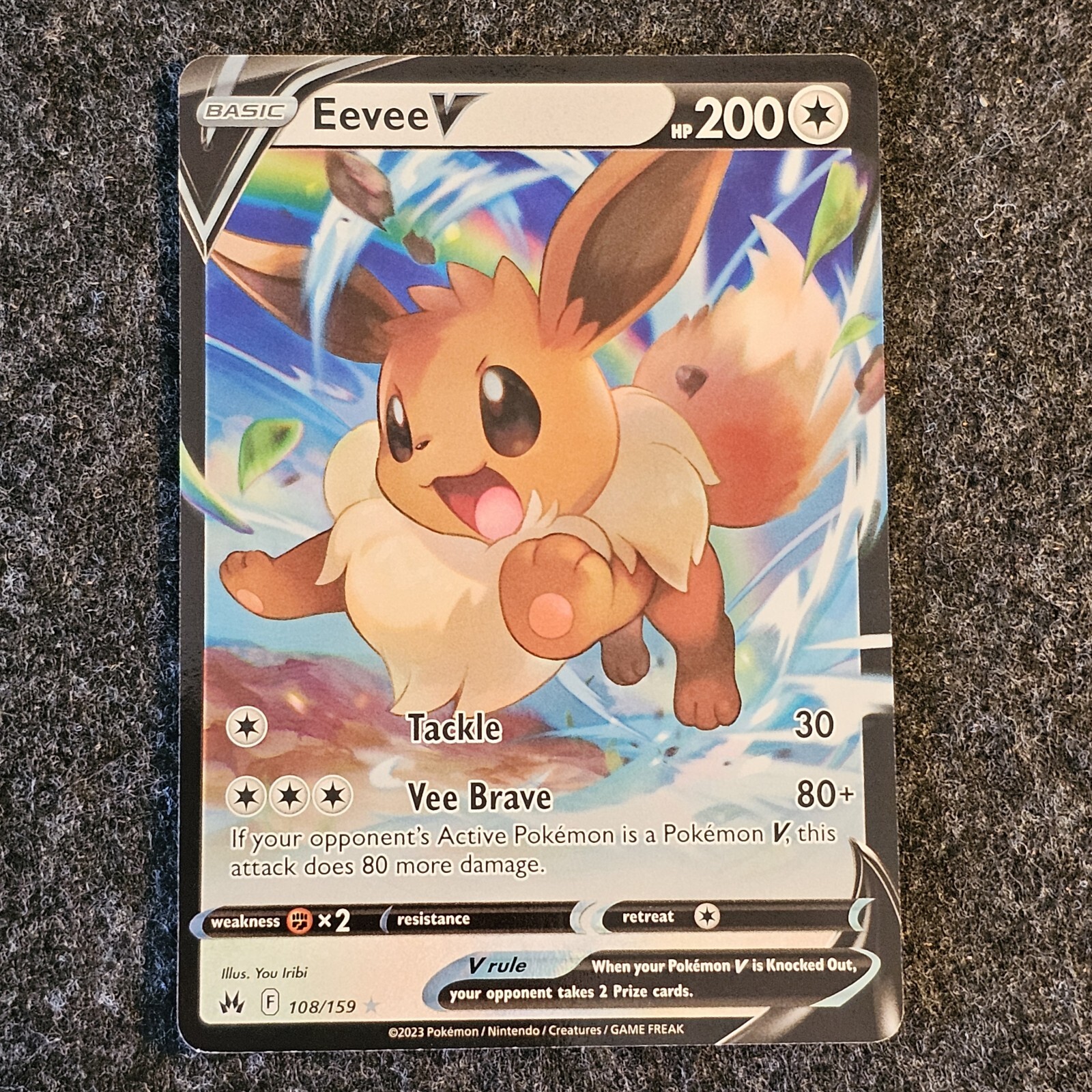 Eevee V 108/159 Crown Zenith NM Ultra Rare Pokemon Card