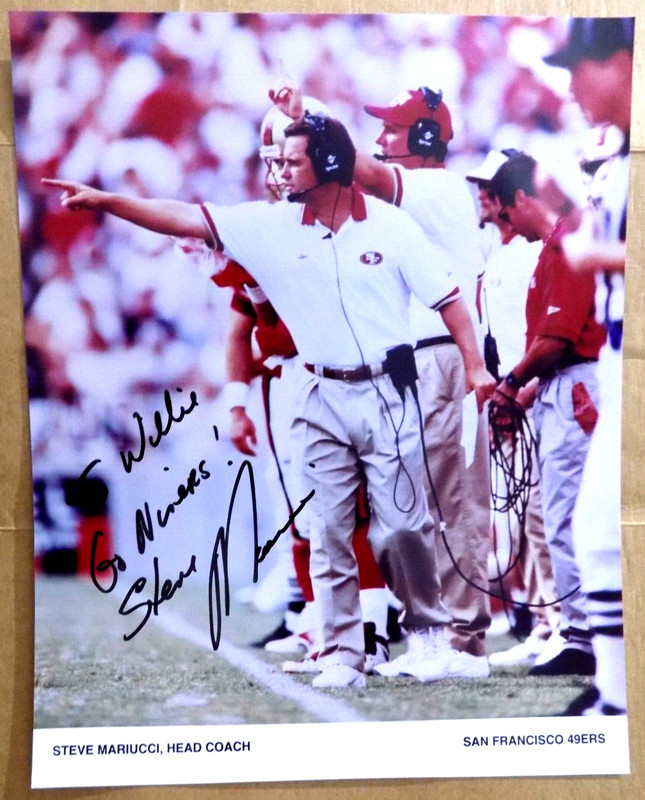 Steve Mariucci Head Coach San Francisco 49ers Autographed Photo