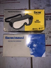 2 Pair Encon 500 Series Anti-Fog, Chemical Splash High Impact Safety Goggles NOS