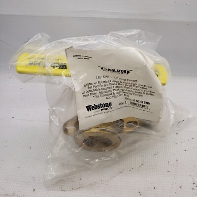 WEBSTONE 51416HV 1-1/2'' Flanged 3-Way Brass Rotating Ball Valve w/Drain