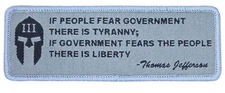 THOMAS JEFFERSON QUOTE SPARTAN HELMET TAB TACTICAL HOOK ACU DARK MORALE PATCH