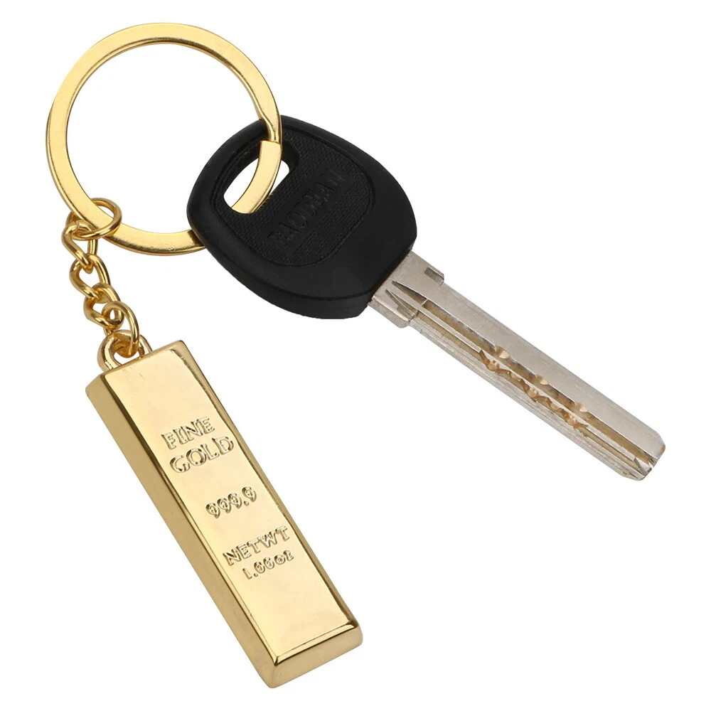 Gold Bar Bullion Keychain Key Chain Fine Gold 999.9 1.00 oz NET WT Replica  Gift