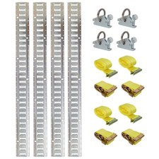 12PCS E Track Tie-Down Rail Kit, Trucks, Vans, Garages, Trailer Tie Down System