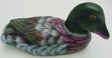 Decorative Painted Wood Duck Size 5-1/2" Long x 3" High