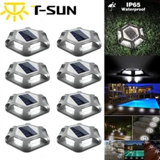 8Packs Solar Dock Lights Driveway Deck Lights Waterproof Outdoor for Driveway US