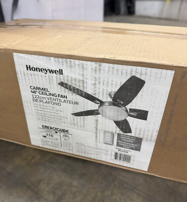 Honeywell Ceiling Fans Carmel 48 Inch with Remote Control Brushed Nickel Finish