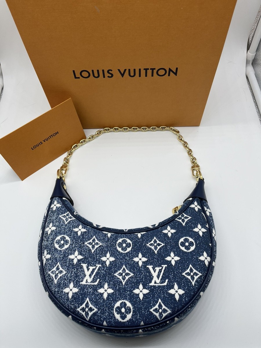 NEW Louis Vuitton Denim Loop Bag Blue/White M81166 with box, tag 