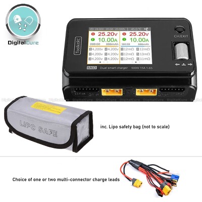 RC Akku Ladegerät Toolkit RC M6D Dual Ch 500W DC 1S-6S Lipo LiFe Lion NiMh Pb