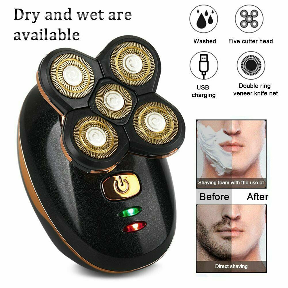 5 IN1 Electric Shaver Hair Remover Bald Head Razor Smooth Skull