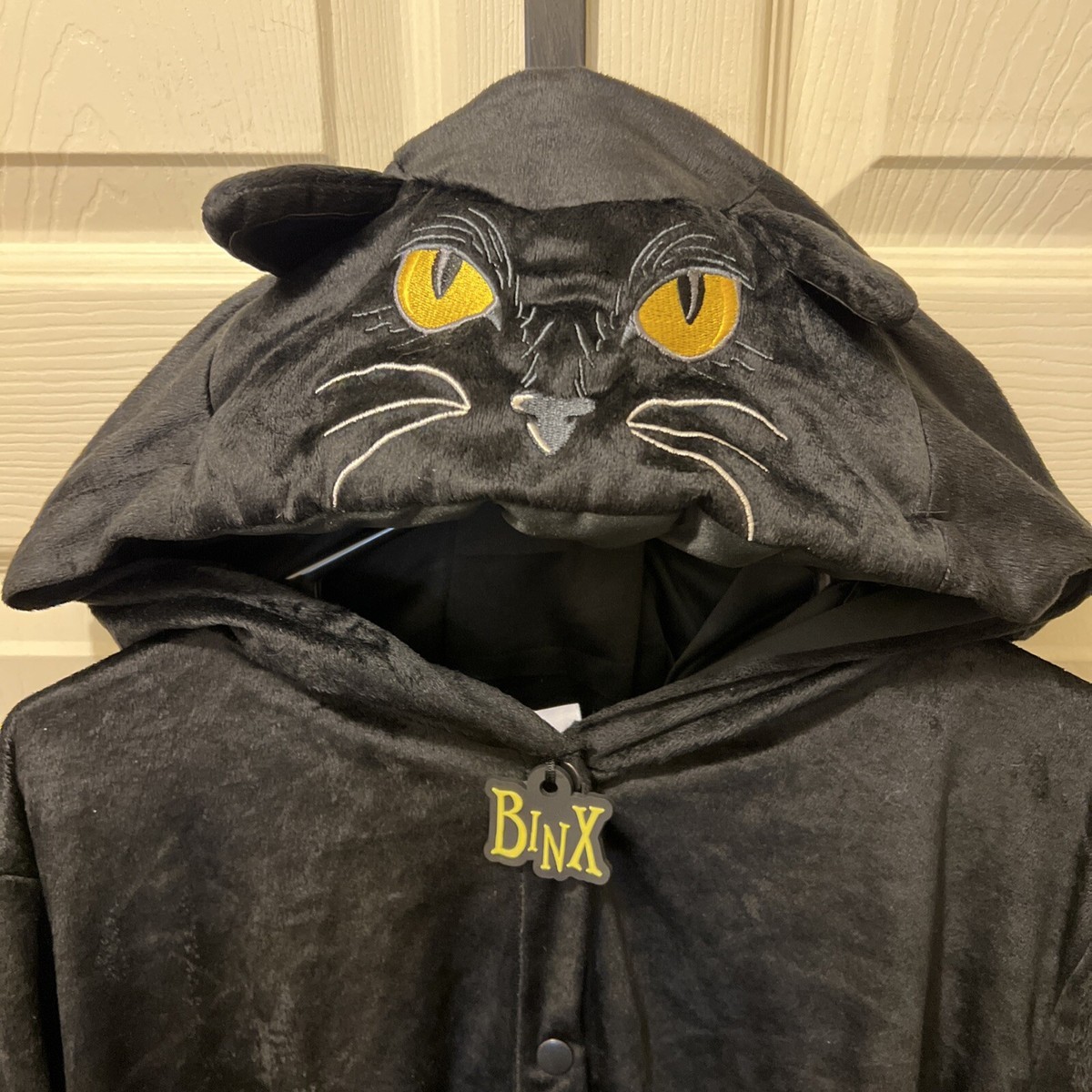 Disney Hocus Pocus Binx Black Cat Halloween Costume Union Suit Adult S/M