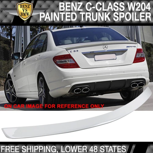 Fits 2008-2014 Benz C Class W204 AMG Rear Trunk Spoiler Painted #149 Polar White