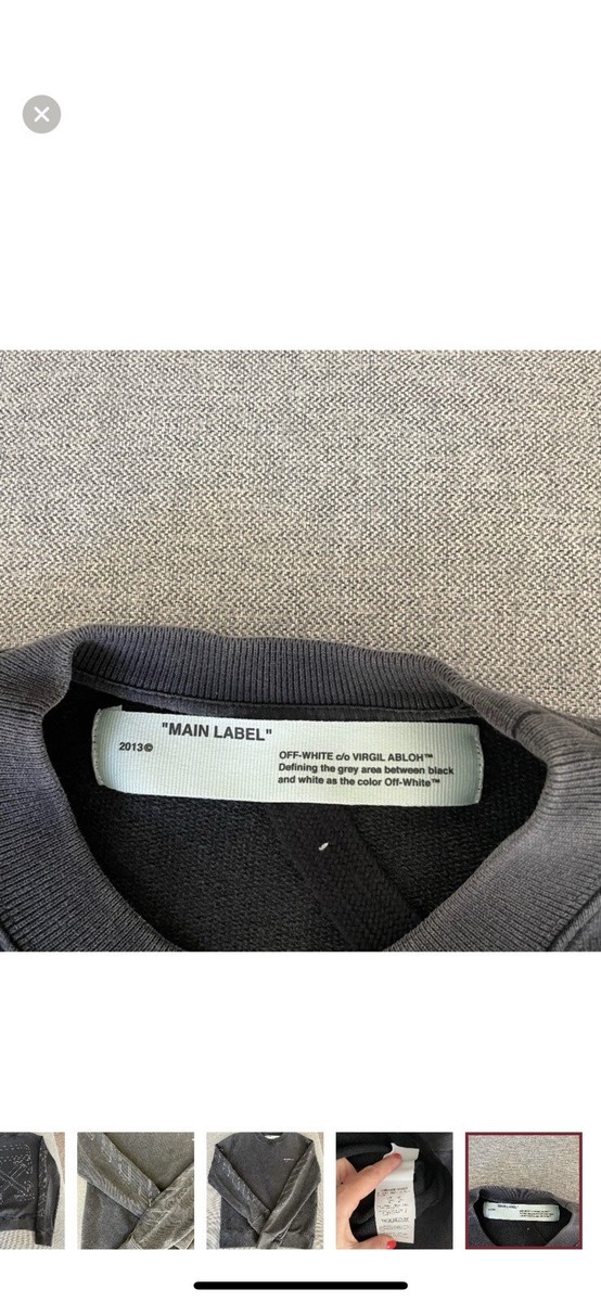 Off White x Virgil Abloh Sweatshirt 2013 Main Label Black Arrows