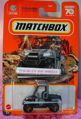 Matchbox Polaris Ranger Spielzeugauto – Maßstab 1:64, Mit Metallteilen, Sammlerstück, Schwarz