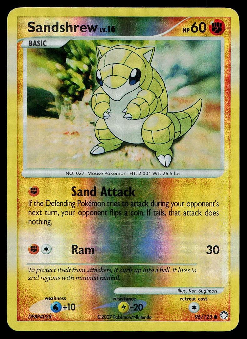 Pokemon Card Mysterious Treasures Sandshrew 96/123 Reverse Holo Common