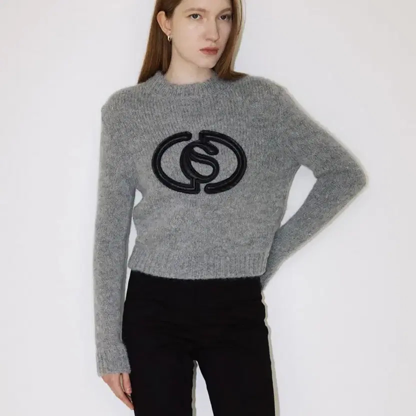 Comb Studio Logo Patch Knit Pullover - Grey - image 2