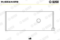 1X Glyco 71-4143/4 STD Pleuellager FüR Fiat Mitsubishi KIA Hyundai Brilliance