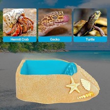 Hermit Crab Water Bowl Terrarium Decor Resin Amphibian Feeder Dish Bathing Pool