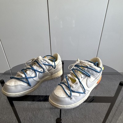 Nike Dunk Low Off-White Lot 10 DM1602-112 Men s Low Top Leather White Blue