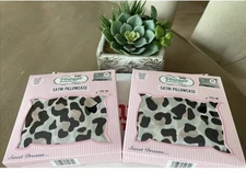 2 The Vintage Cosmetic Co. White Leopard Print Satin Pillowcase-Standard Size