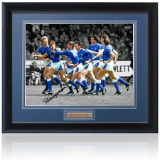 Pat Van Den Hauwe Signed 1987 First Division Title Everton Photograph