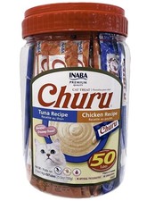 INABA Churu Cat Treats, Grain-Free, Lickable, Squeezable Creamy Pur e Cat Tre...