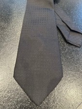 Hermes H Pattern Jacquard Silk Tie Black 100 Used