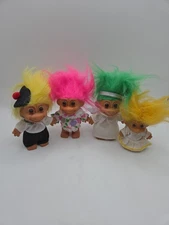 4 Vintage Russ Troll Dolls Variety Lot Free Shipping 