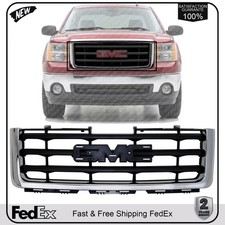 Front Grille Chrome Shell Painted Black Insert For 2007-2013 Gmc Sierra 1500 Front Grille Chrome Shell Painted Black Insert For 2007-2013 Gmc Sierra 1500