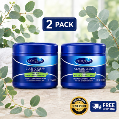 Noxzema Deep Cleansing Cream 2 Oz Face Cleanser Eucalyptus Oil 2 Pack