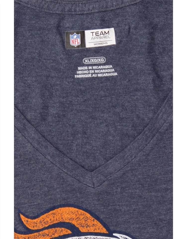 NFL Womens Denver Broncos Graphic T-Shirt Top UK 18 XL Navy Blue Cotton BI05 - Image 3 of 3