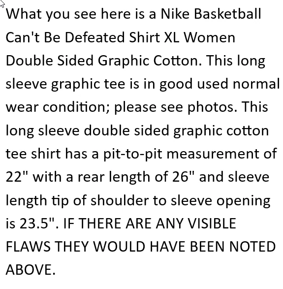 Camiseta de baloncesto Nike WNBA NCAA XL para mujer con gráfico de doble cara cuello redondo Foto 2 de 4