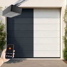 SCHARTEC PRO-Line 40 Garagentor Woodgrain Sektionaltor + Wifi Garagentorantrieb