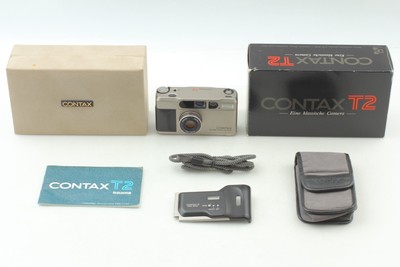 [N MINT BOX] Contax T2 Titan Silver 35mm Film Camera w/ Date Back from JAPAN