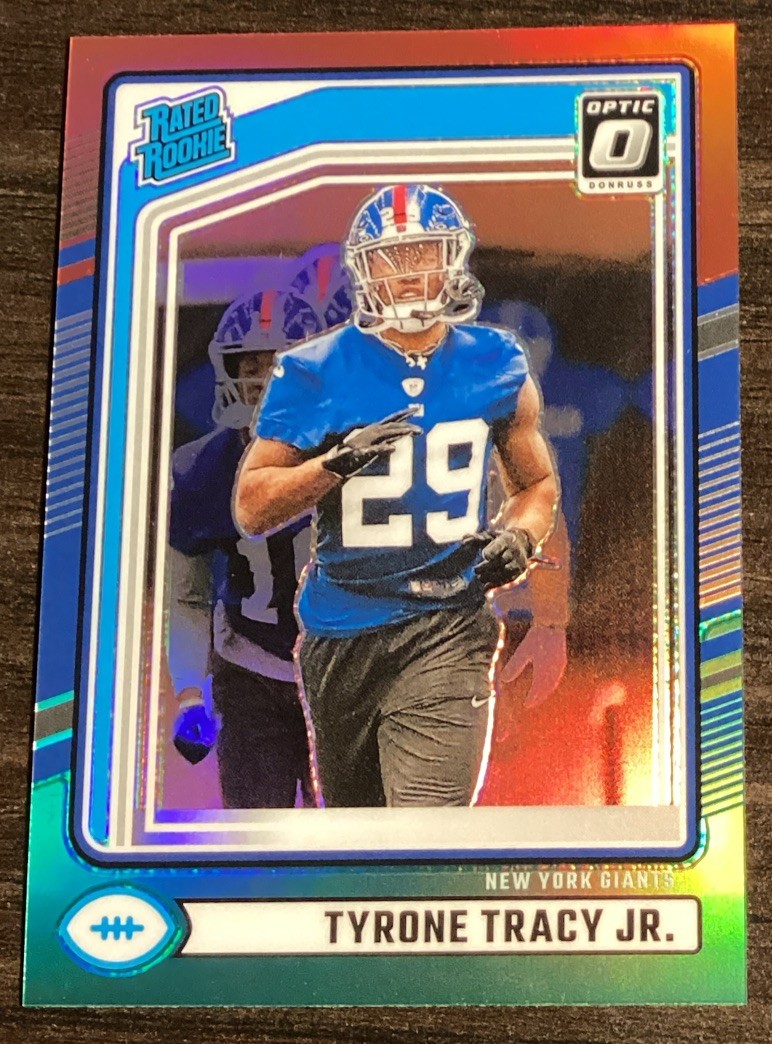 2024 Panini Donruss - Tyrone Tracy Jr. Optic Preview Red Green Holo SP RC Rookie