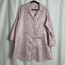 Miss Elaine Nightgown Rose Floral Pink Lace House Coat Sz XL Pre Owned