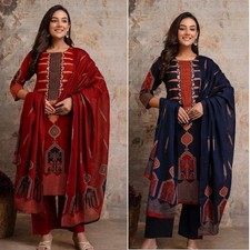 Pakistani Bollywood Cotton Salwar Kameez Indian Women's Ethnic Kurti Pant Set