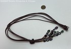 925 Sterling Ruby Zoisite Beads Tassel Knot Multi Brown Cords Necklace 23.6g — photo 2
