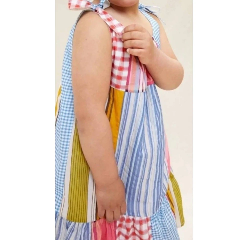 Nuevo Vestido Anthropologie MOMMY AND ME Pilcro Cuadros Patchwork Niños TALLA 5/6 Foto 2 de 3