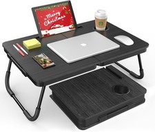 Portable Foldable Laptop Desk for Bed and Couch Adjustable with Cup Holder