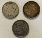 Lot of 3 Peace Dollars 90% Silver Mixed Dates FREE SHIPPING See Pics