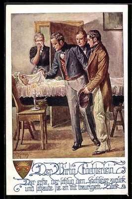 Artist-AK Franz Kuderna: German School Association No. 919, The Landlady's...