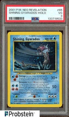 2001 Pokemon Neo Revelation #65 Shining Gyarados Holo PSA 3