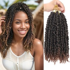 Passion Twist Crochet Hair 10 Inch 6 Packs Pre-Twisted, Pre-Looped, Wavy, Curly,
