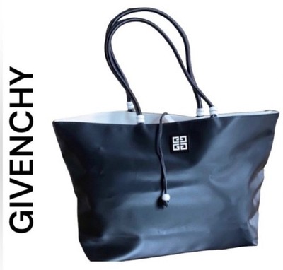 Givenchy  Parfums Black Tote Shoulder Bag Logo Beads Tie Large