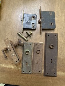 Lot of Vintage Antique  Lock and Assorted Items