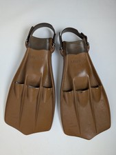 Vintage AMF Swimaster Mark X Scuba Diving Fins Brown Adjustable USA