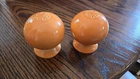 Fiestaware Homer Laughlin Orange  Ball Bulb Salt And Pepper Shakers Set Vintage
