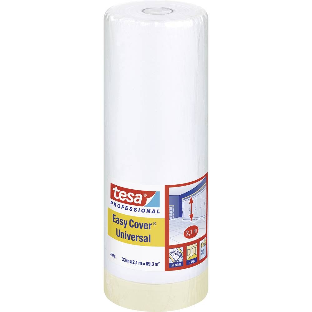 Film de masquage tesa Easy Cover marron clair 33 m ruban adhésif protection peinture